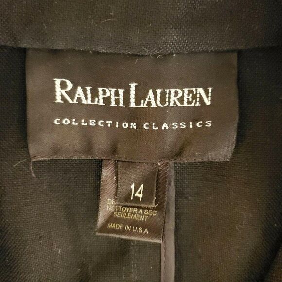 Ralph Lauren Black Label Linen Jacket Blazer 14 Mandarin Collar Made USA - Picture 8 of 9